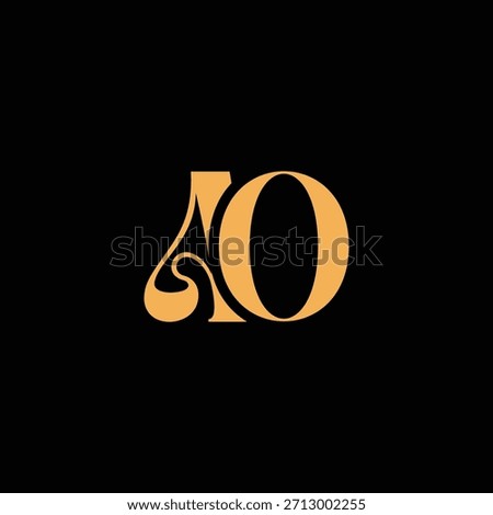 An eye catching monogram design with A and O letters intertwined in a vintage style great for luxury brand identity and logo