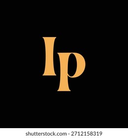 Un diseño de monograma llamativo con letras I y P entrelazadas en un estilo vintage ideal para la identidad y el logotipo de la marca de lujo