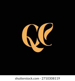 An eye catching monogram design with Q and C letters intertwined in a vintage style great for luxury brand identity and logo