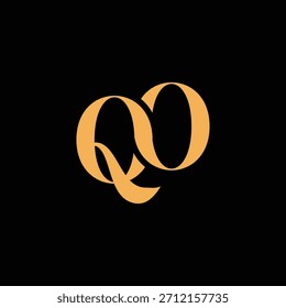 Un diseño de monograma llamativo con letras Q y O entrelazadas en un estilo vintage ideal para la identidad y el logotipo de la marca de lujo