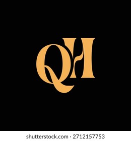 An eye catching monogram design with Q and H letters intertwined in a vintage style great for luxury brand identity and logo