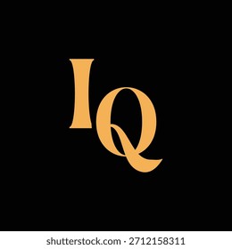 Un diseño de monograma llamativo con letras I y Q entrelazadas en un estilo vintage ideal para la identidad y el logotipo de la marca de lujo