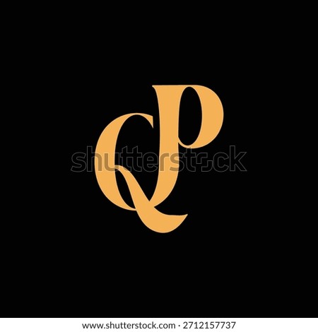An eye catching monogram design with Q and P letters intertwined in a vintage style great for luxury brand identity and logo