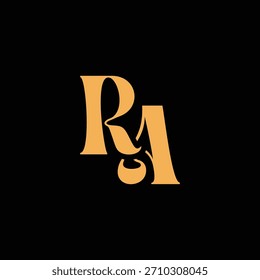 An eye catching monogram design with R and A letters intertwined in a vintage style great for luxury brand identity and logo