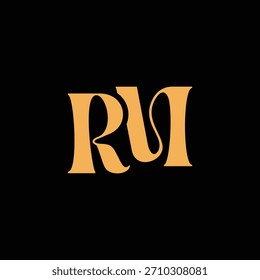 An eye catching monogram design with R and M letters intertwined in a vintage style great for luxury brand identity and logo