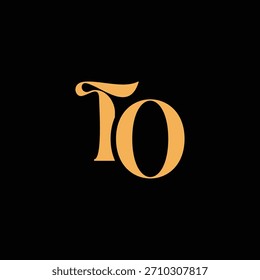 Un diseño de monograma llamativo con letras T y O entrelazadas en un estilo vintage ideal para la identidad y el logotipo de la marca de lujo