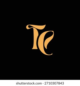An eye catching monogram design with T and C letters intertwined in a vintage style great for luxury brand identity and logo