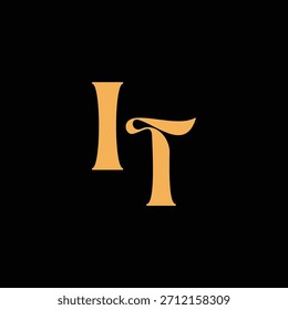 An eye catching monogram design with I and T letters intertwined in a vintage style great for luxury brand identity and logo