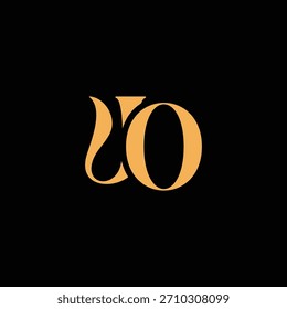 An eye catching monogram design with U and O letters intertwined in a vintage style great for luxury brand identity and logo
