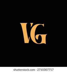 Um design de monograma atraente com letras V e G entrelaçadas em um estilo vintage ótimo para identidade e logotipo de marca de luxo