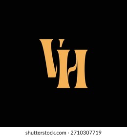 An eye catching monogram design with V and H letters intertwined in a vintage style great for luxury brand identity and logo
