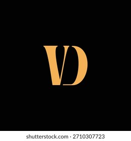An eye catching monogram design with V and D letters intertwined in a vintage style great for luxury brand identity and logo