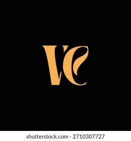 An eye catching monogram design with V and C letters intertwined in a vintage style great for luxury brand identity and logo