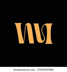 Un diseño de monograma llamativo con letras W y M entrelazadas en un estilo vintage ideal para la identidad y el logotipo de la marca de lujo