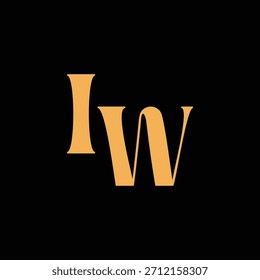 Un diseño de monograma llamativo con letras I y W entrelazadas en un estilo vintage ideal para la identidad y el logotipo de la marca de lujo