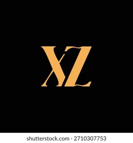 Um design de monograma atraente com letras X e Z entrelaçadas em um estilo vintage ótimo para identidade e logotipo de marca de luxo