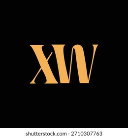 Ein auffälliges Monogramm-Design mit X- und W-Buchstaben in einem Vintage-Stil verflochten, ideal für Luxus-Markenidentität und Logo