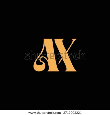 An eye catching monogram design with A and X letters intertwined in a vintage style great for luxury brand identity and logo