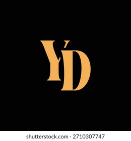 An eye catching monogram design with Y and D letters intertwined in a vintage style great for luxury brand identity and logo