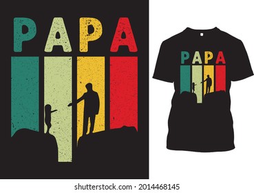 Eye Catching Papa Vintage T-shirt Design Template