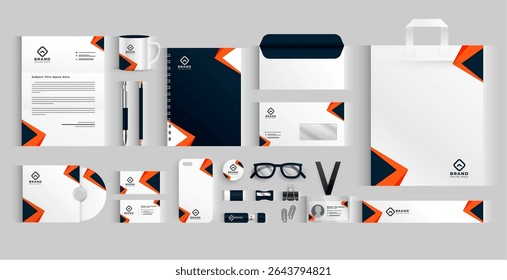 eye catching professional company stationery template in set vector
