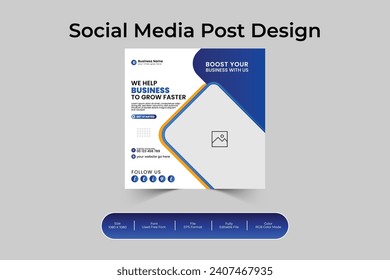 Eye catching, professional, creative and modern digital marketing Instagram and social media post template, web and banner design layout vector 