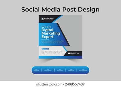 Eye catching, professional, creative and modern digital marketing Instagram and social media post template, web and banner design layout vector