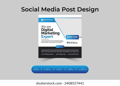 Eye catching, professional, creative and modern digital marketing Instagram and social media post template, web and banner design layout vector