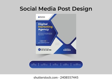 Eye catching, professional, creative and modern digital marketing Instagram and social media post template, web and banner design layout vector