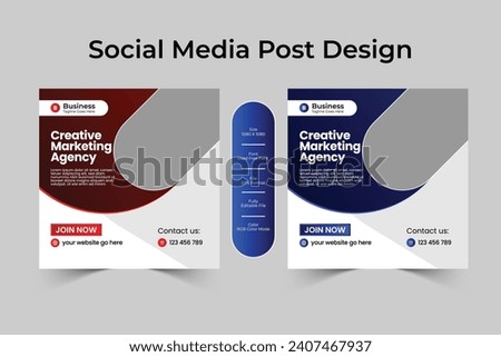 Eye catching, professional, creative and modern digital marketing Instagram and social media post template, web and banner design layout vector 