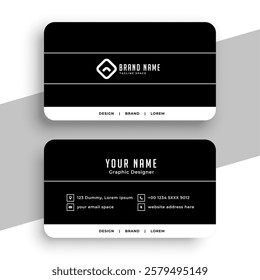 eye catching professional visiting card dark template for business promotion vector