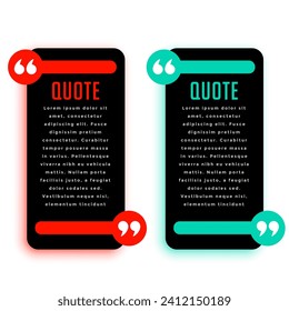 eye catching quotation inverted comma sign template in set vector