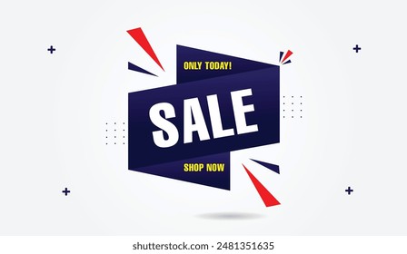 Eye catching Sale Only Today Shop Now banner template design with a sleek white background perfect for promoting limited time offers