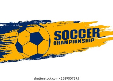 eye catching soccer championship poster with grungy effect vector