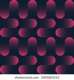 Eye Catching Spectacular Vector Seamless Pattern Trend Pink Abstract Background. Modern Half Tone Art Illustration for Textile. Endless Graphic Repetitive Dynamic Abstraction Wallpaper Dotwork Texture