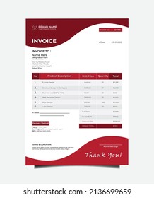 Eye catching Stylish Invoice Template