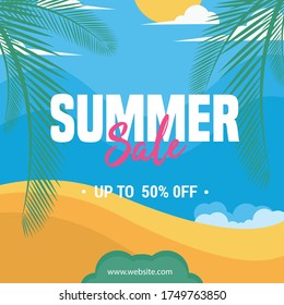 Eye catching summer sale mobile banners, Sale social media post or banner template