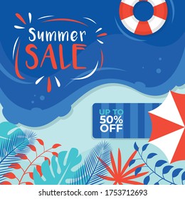 Eye catching summer sale mobile banners, Sale social media post or banner template