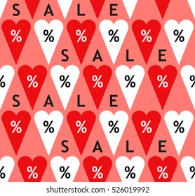  Eye catching Valentine's day Sale seamless pattern with percent symbols