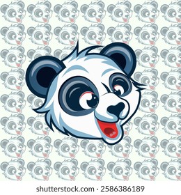 An eye catching vector of cute Panda characters seamless pattern art for background or wrapping paper to gift the kids. Hand drawn wild animal of panda in different pose for fabric, packaging.