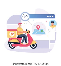 Eye catching vector of delivery track, scooter delivery