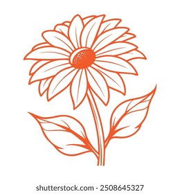 Eye catching vector sunflower line art