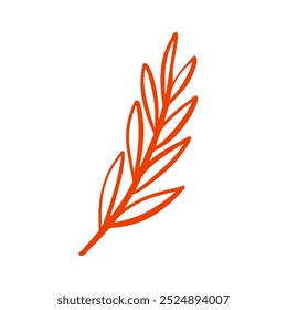 An eye catching and vibrant illustration of an orange leaf, ideal for various nature inspired designs and visuals