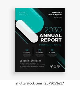 eye catching yearly report cover page layout for magazine vector