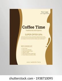 Restaurante de plantilla de diseño de volante para café de color