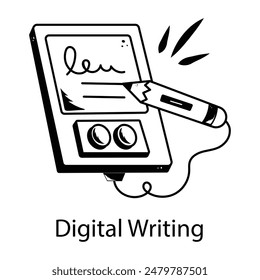 Eye catchy doodle icon of digital writing 