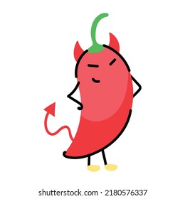 An eye catchy doodle sticker of red chili 