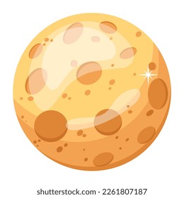 Diseño plano y pegadizo de la luna  
