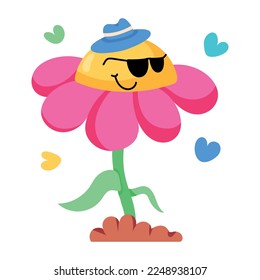 Una pegatina pegajosa y plana de la abeja floral 