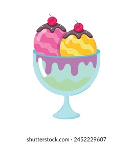 An eye catchy flat sticker showing cream dessert